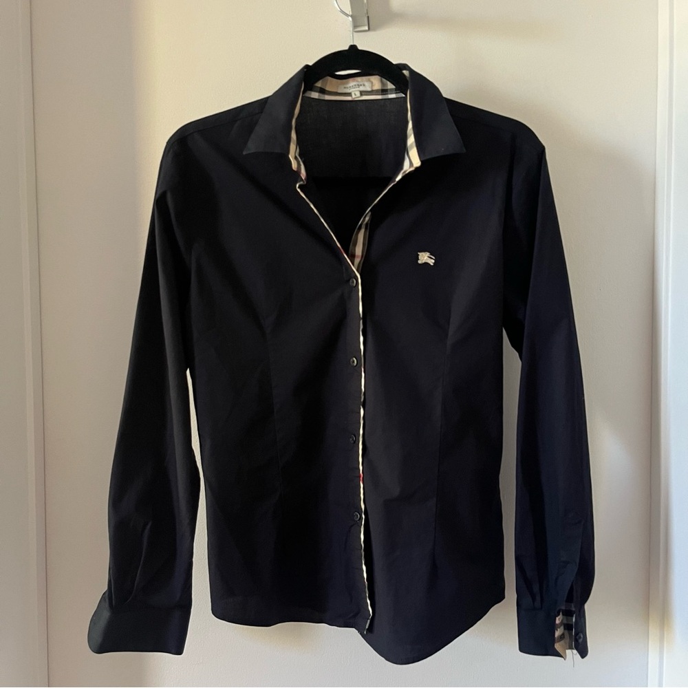 Burberry Navy Button-Up Shirt